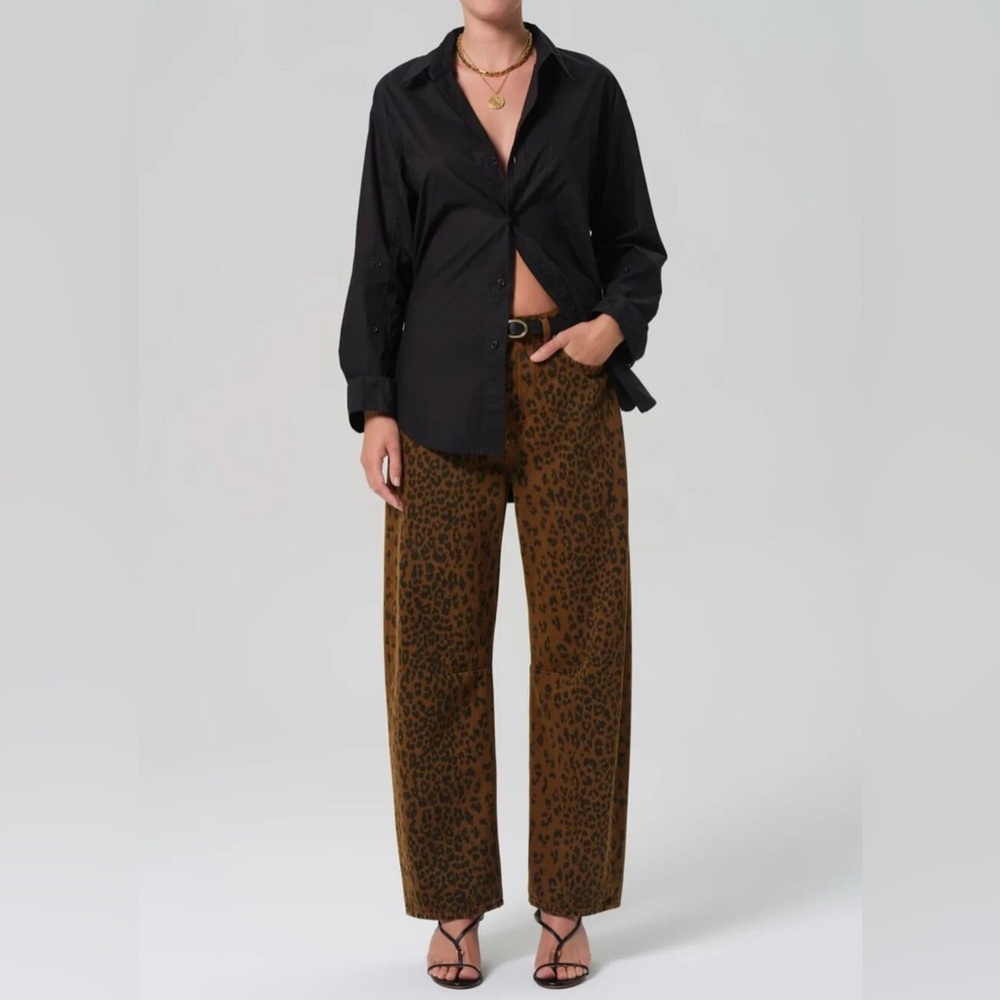 NWT! Anthro Sepia Cheetah Citizens of Humanity Miro High-Rise Taper Jeans - 32 🫖